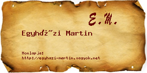 Egyházi Martin névjegykártya