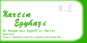 martin egyhazi business card